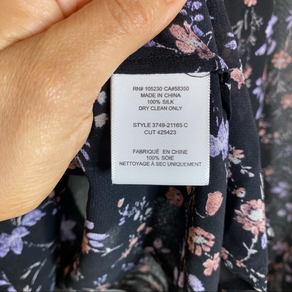 Joie- Martine Sheer Silk Floral Blouse - XS - Picture 7 of 8